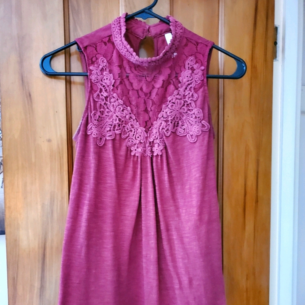Plum colored lacey top